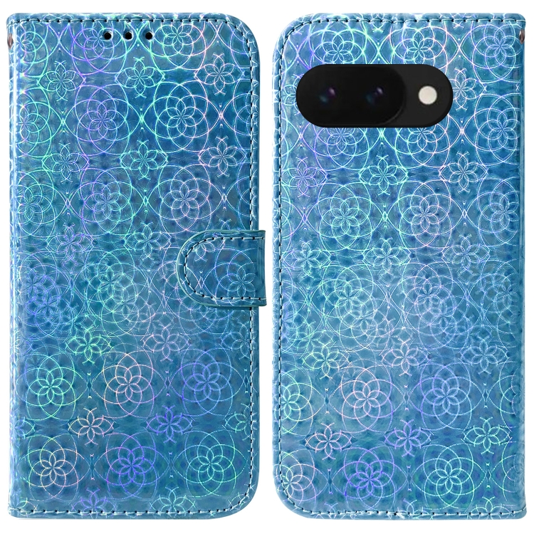 

For Google Pixel 9a Colorful Magnetic Buckle Leather Phone Case(Blue)