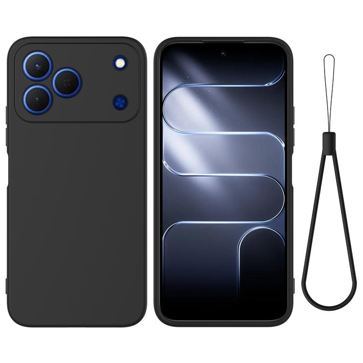 For ZTE Blade V80 Pro 4G Solid Color Liquid Silicone Dropproof Full Coverage Phone Case(Black)