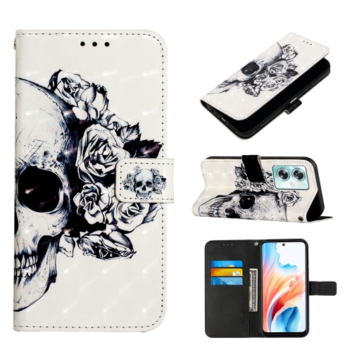 

For OPPO A79 5G 3D Painting Horizontal Flip Leather Phone Case(Skull)