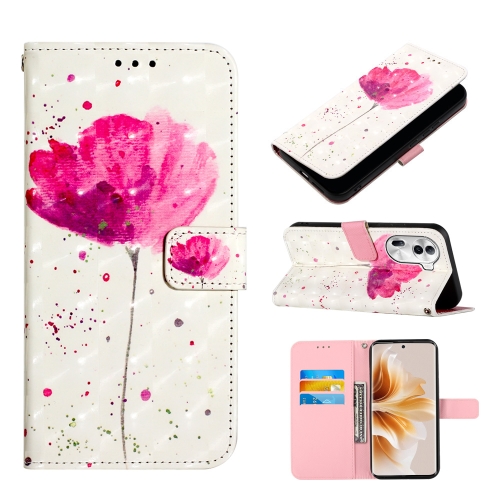 

For OPPO Reno11 Pro 5G Global 3D Painting Horizontal Flip Leather Phone Case(Flower)