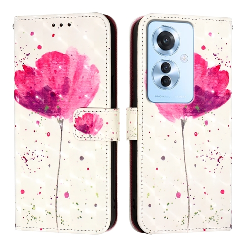 

For OPPO Reno 11F 5G Global 3D Painting Horizontal Flip Leather Phone Case(Flower)