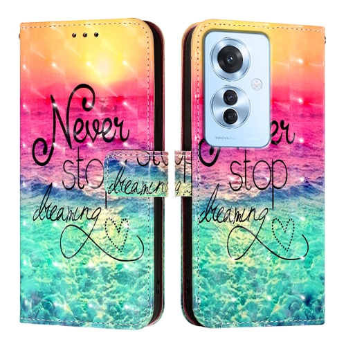 

For OPPO F25 Pro 5G India 3D Painting Horizontal Flip Leather Phone Case(Chasing Dreams)