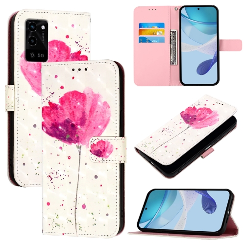

For OPPO A54 4G / A54s / A55 5G / A16 3D Painting Horizontal Flip Leather Phone Case(Flower)