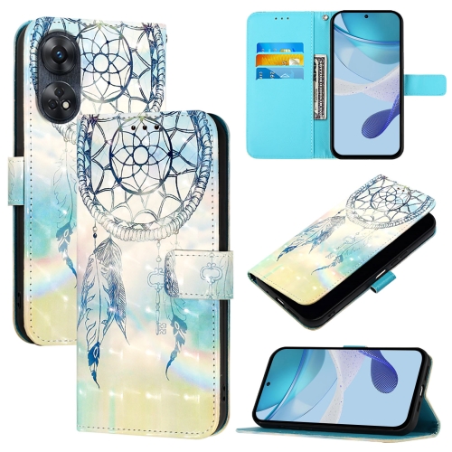 

For OPPO Reno8 T 4G Global 3D Painting Horizontal Flip Leather Phone Case(Dream Wind Chimes)