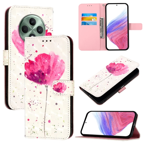 

For OPPO Reno12 F Global 3D Painting Horizontal Flip Leather Phone Case(Flower)