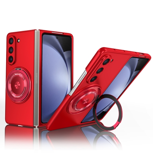 

For Samsung Galaxy Z Fold3 5G 360 Degree Rotating Holder MagSafe PC Full Coverage Shockproof Phone Case(Red)