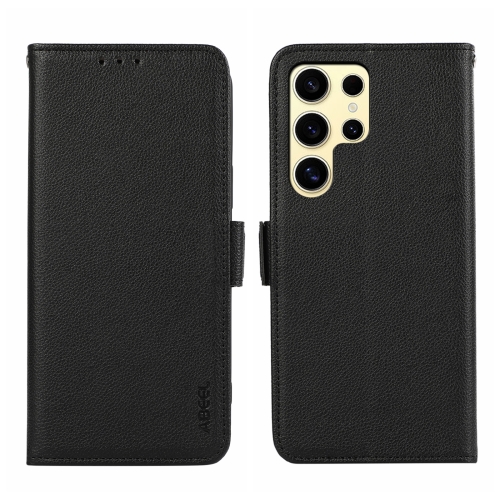 

For Samsung Galaxy S21 Ultra 5G ABEEL Side-Magnetic Litchi Pattern Leather RFID Phone Case(Black)