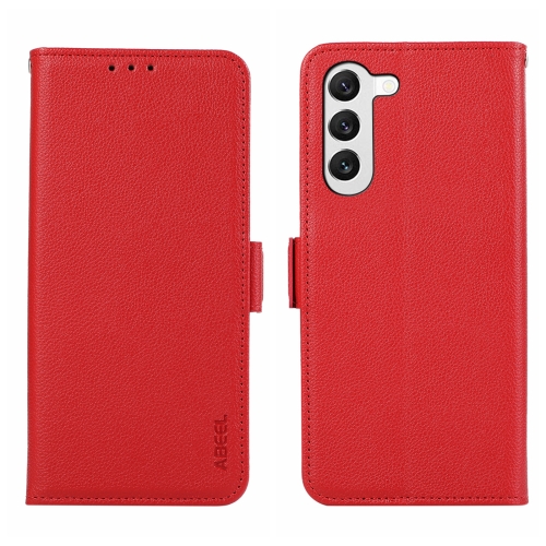 

For Samsung Galaxy S22+ 5G ABEEL Side-Magnetic Litchi Pattern Leather RFID Phone Case(Red)