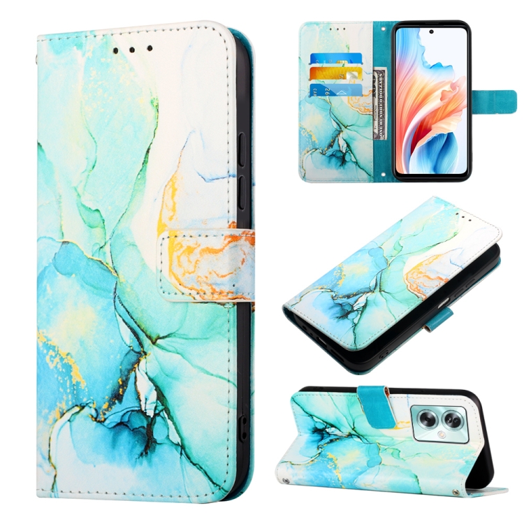 

For OPPO A79 5G PT003 Marble Pattern Flip Leather Phone Case(Green)