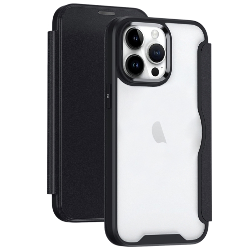 For iPhone 15 Pro Max RFID Blocking Adsorption Flip Leather Phone Case(Black) for iphone 14 rfid blocking adsorption flip leather phone case khaki