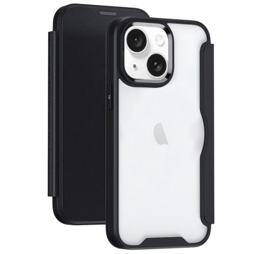 

For iPhone 15 RFID Blocking Adsorption Flip Leather Phone Case(Black)
