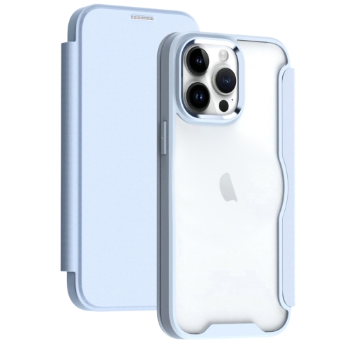 For iPhone 13 Pro Max RFID Blocking Adsorption Flip Leather Phone Case(Light Blue)
