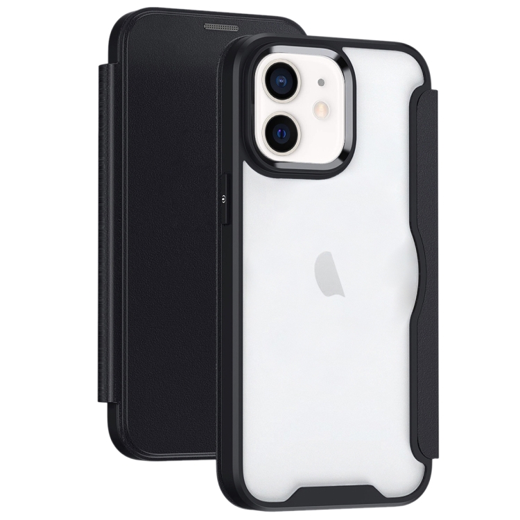 

For iPhone 12 RFID Blocking Adsorption Flip Leather Phone Case(Black)