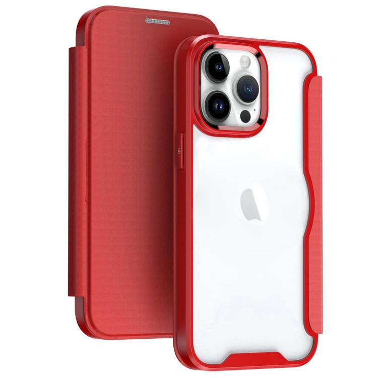 

For iPhone 12 Pro RFID Blocking Adsorption Flip Leather Phone Case(Red)