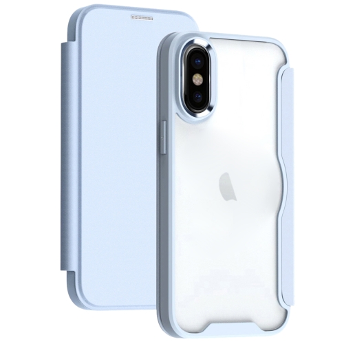 

For iPhone XS Max RFID Blocking Adsorption Flip Leather Phone Case(Light Blue)