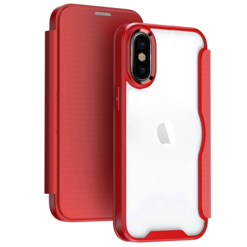 custom prograable ood busins car rfid iso14443a 213 216 n ooden hotel card n busins card For iPhone XS Max RFID Blocking Adsorption Flip Leather Phone Case(Red)
