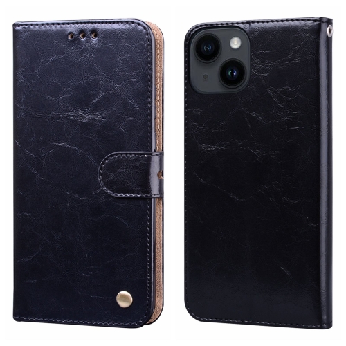 

Oil Wax Texture Shockproof Flip Leather Phone Case For iPhone 15(Black)