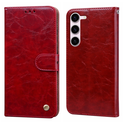 

Oil Wax Texture Shockproof Flip Leather Phone Case For Samsung Galaxy S24+(Red)
