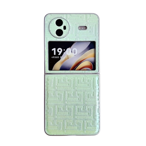 

For vivo X Flip Pearlescent Paint Gradient Geometric Leather Phone Case(Green)