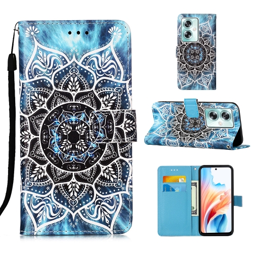 

For OPPO A79 5G Colored Drawing Pattern Plain Weave Leather Phone Case(Undersea Mandala)