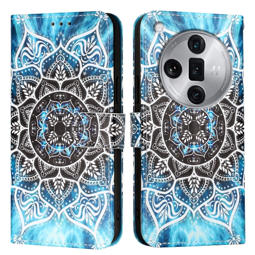 

For OPPO Find X7 Ultra Colored Drawing Pattern Plain Weave Leather Phone Case(Undersea Mandala)
