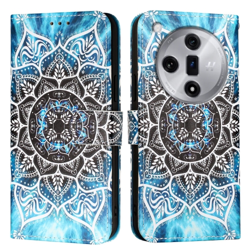 

For OPPO Find X7 Colored Drawing Pattern Plain Weave Leather Phone Case(Undersea Mandala)