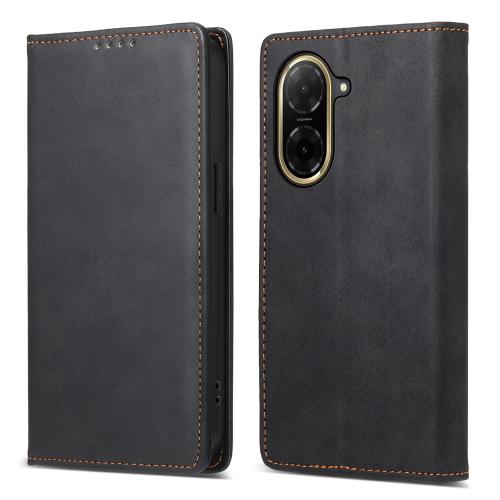

For Redmi A5 4G 171.7mm / Xiaomi Poco C71 Business Solid Color Magnetic RFID Leather Phone Case(Black)