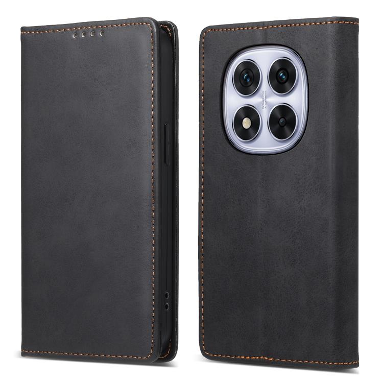 

For Redmi Note 15 Pro+ 5G 163.3mm / Poco M8 Pro 5G Business Solid Color Magnetic RFID Leather Phone Case(Black)