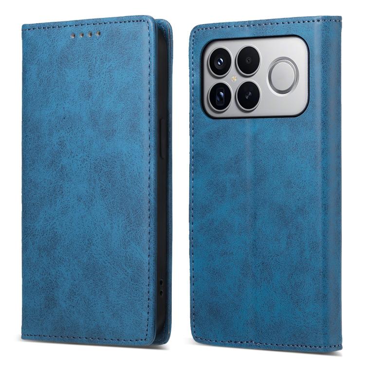 

For Redmi K90 Pro Max / Poco F8 Ultra 5G Business Solid Color Magnetic RFID Leather Phone Case(Blue)