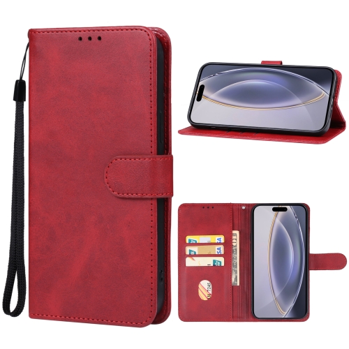 

For iPhone 16 Pro Max Leather Phone Case(Red)