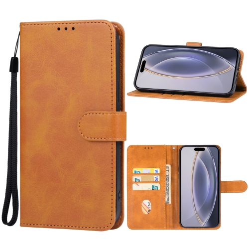 

For iPhone 16 Pro Leather Phone Case(Brown)