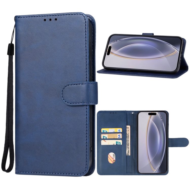 

For iPhone 16 Pro Leather Phone Case(Blue)