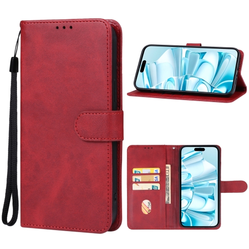 

For iPhone 16 Plus Leather Phone Case(Red)