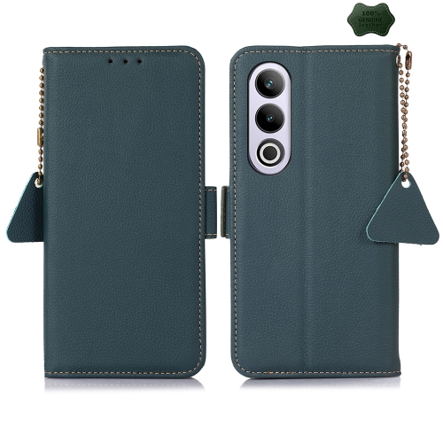 

For OnePlus Ace 3V Side-Magnetic TJ Genuine Leather RFID Phone Case(Green)