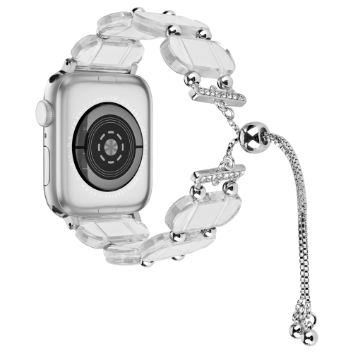 

For Apple Watch 38mm Resin Retractable Chain Watch Band(Transparent)