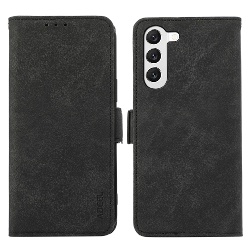 

For Samsung Galaxy S23+ 5G ABEEL Frosted Magnetic RFID Leather Phone Case(Black)