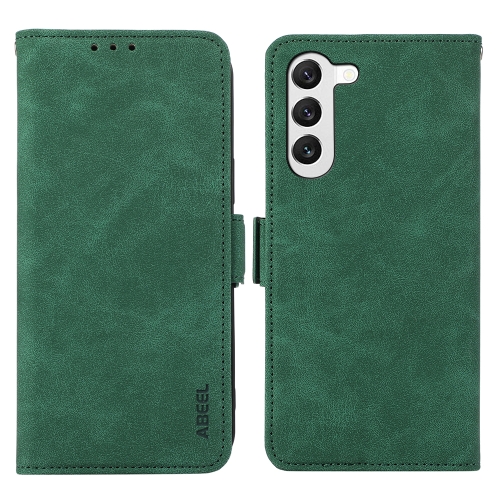 

For Samsung Galaxy S23+ 5G ABEEL Frosted Magnetic RFID Leather Phone Case(Green)