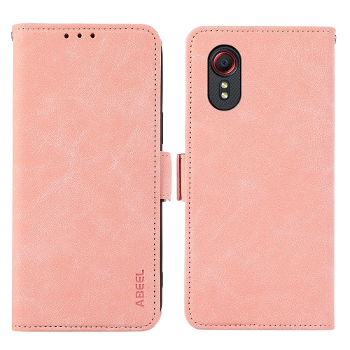 For Samsung Galaxy Xcover 7 ABEEL Frosted Magnetic RFID Leather Phone Case(Pink) custom customized printing access control rfid nfc pvc smart card 13 56mhz mifare classic ev1 1k 4k chip hotel key card
