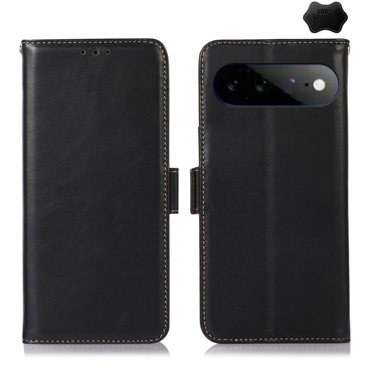 

For Google Pixel 11 Pro XL Crazy Horse Top Layer Cowhide Leather Phone Case(Black)