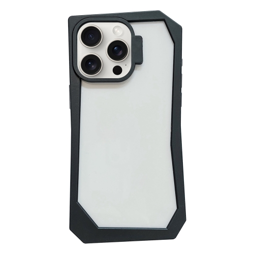 

For iPhone 15 Pro Max Creative Irregular Frame Shockproof Phone Case(Black)