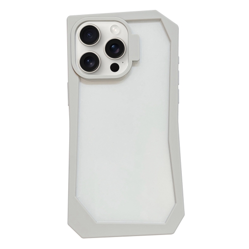 

For iPhone 15 Pro Creative Irregular Frame Shockproof Phone Case(White)