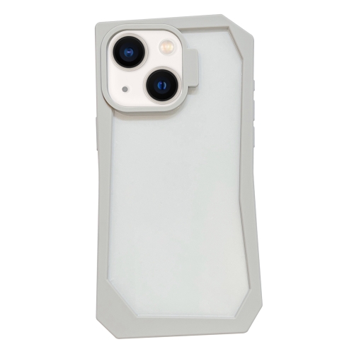 

For iPhone 14 Creative Irregular Frame Shockproof Phone Case(White)