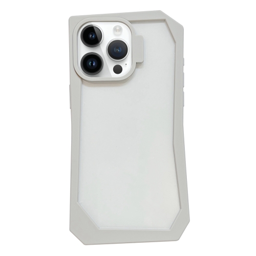 

For iPhone 14 Pro Creative Irregular Frame Shockproof Phone Case(White)