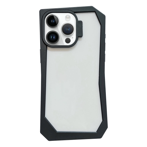 

For iPhone 14 Pro Max Creative Irregular Frame Shockproof Phone Case(Black)