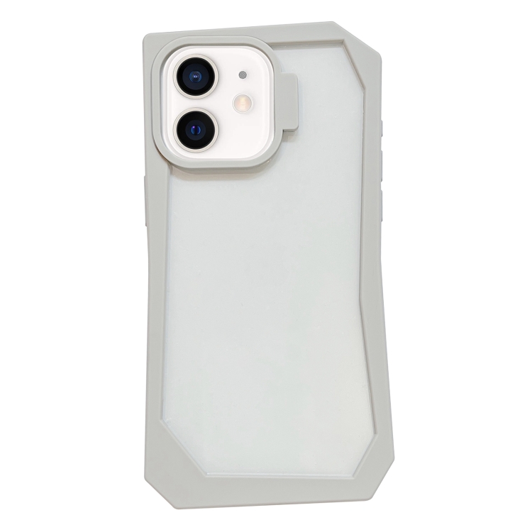 

For iPhone 12 Creative Irregular Frame Shockproof Phone Case(White)
