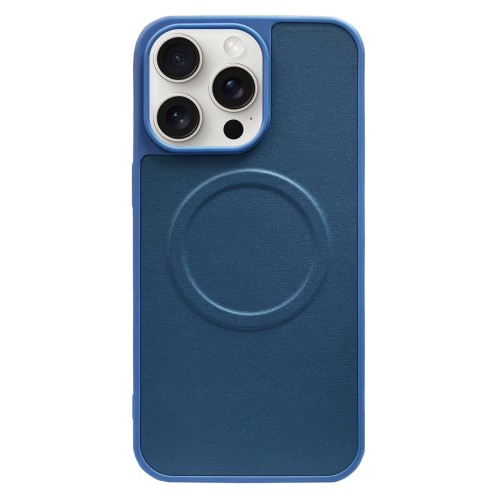 For iPhone 15 Pro Max 2 in 1 MagSafe Magnetic Silicone Leather Phone Case(Blue) for iphone 13 pro max large window magsafe magnetic holder phone case klein blue