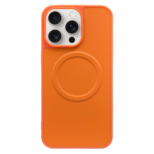 For iPhone 15 Pro 2 in 1 MagSafe Magnetic Silicone Leather Phone Case(Orange) magnetic sewing pincushion silicone wrist needle pad safe bracelet pin cushion storage sewing pins wristband pin holder 7 colors