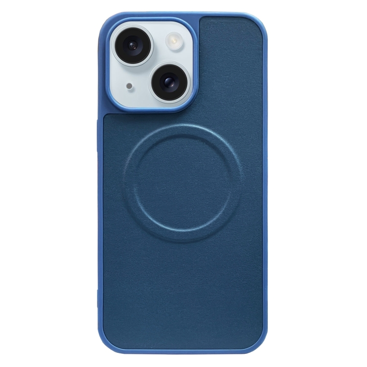 

For iPhone 15 Plus 2 in 1 MagSafe Magnetic Silicone Leather Phone Case(Blue)