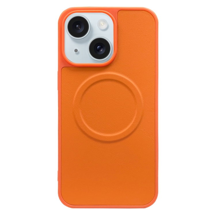 

For iPhone 15 Plus 2 in 1 MagSafe Magnetic Silicone Leather Phone Case(Orange)