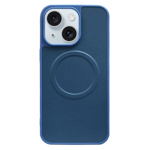 For iPhone 15 2 in 1 MagSafe Magnetic Silicone Leather Phone Case(Blue) накладка apple leather case midnight blue для iphone x